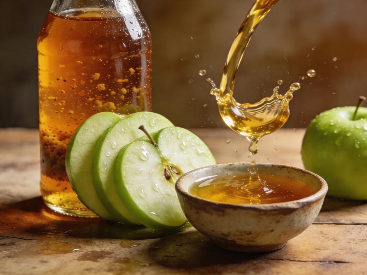 Apple cider vinegar and green apples