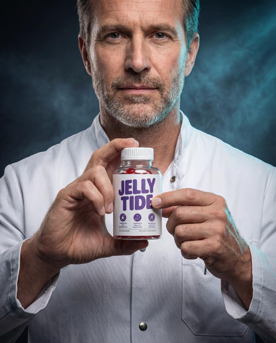 Doctor holding Jelly Tide bottle